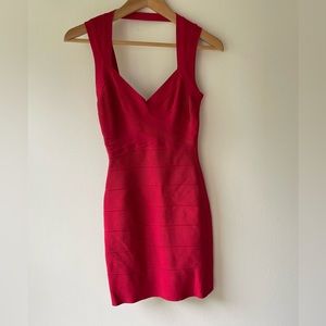 Herve Leger authentic bandage lipstick red mini dress. Size XXS
